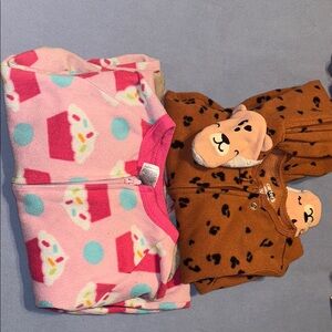Pink and Brown Baby Onesies with Cute Patterns